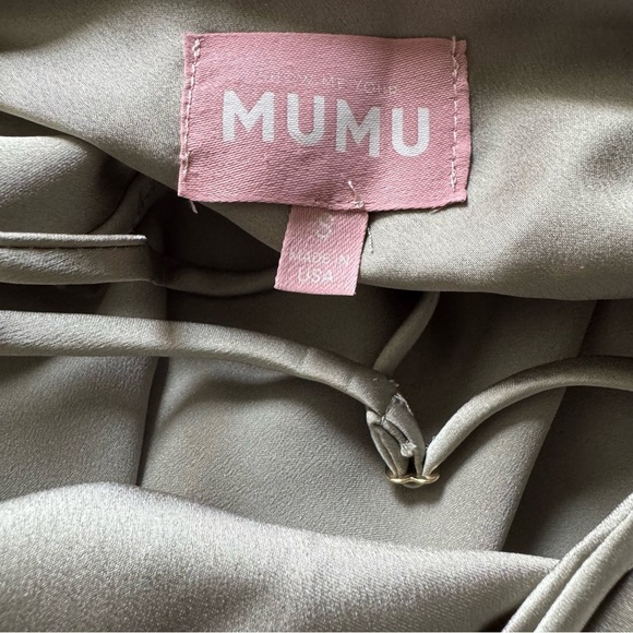 Show Me Your Mumu Green Verona Cowl Satin Midi Dress size Small - Picture 12 of 12